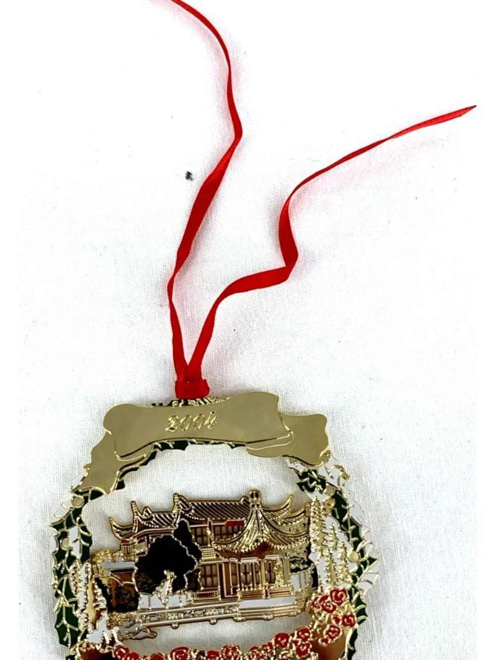 The Portland Ornament Classical Chinese Garden 2004 24k Gold Plated